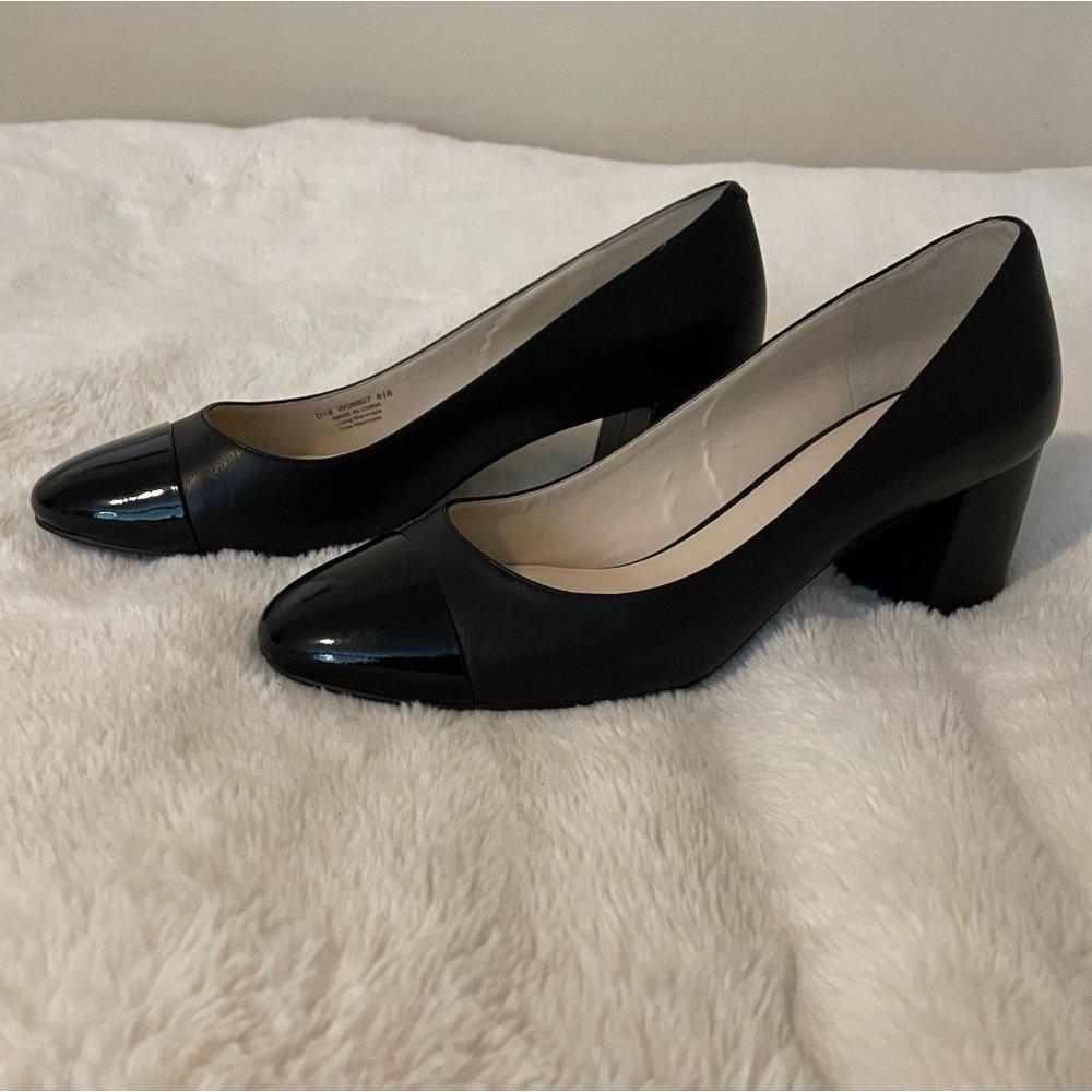 Cole Haan Go To Block Heel Pump Heels - Size 8 to 8.5 Patent Leather Toe
